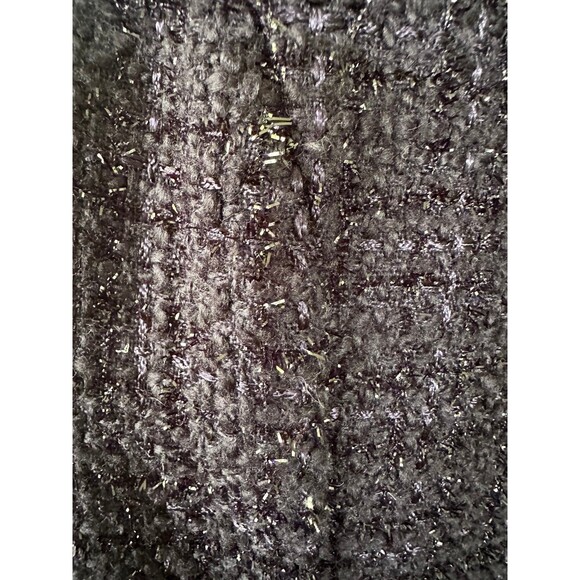 Monteau Navy Metallic Tweed Gold Hardware Trim Front Open Pockets Shift Dress S - Picture 4 of 7